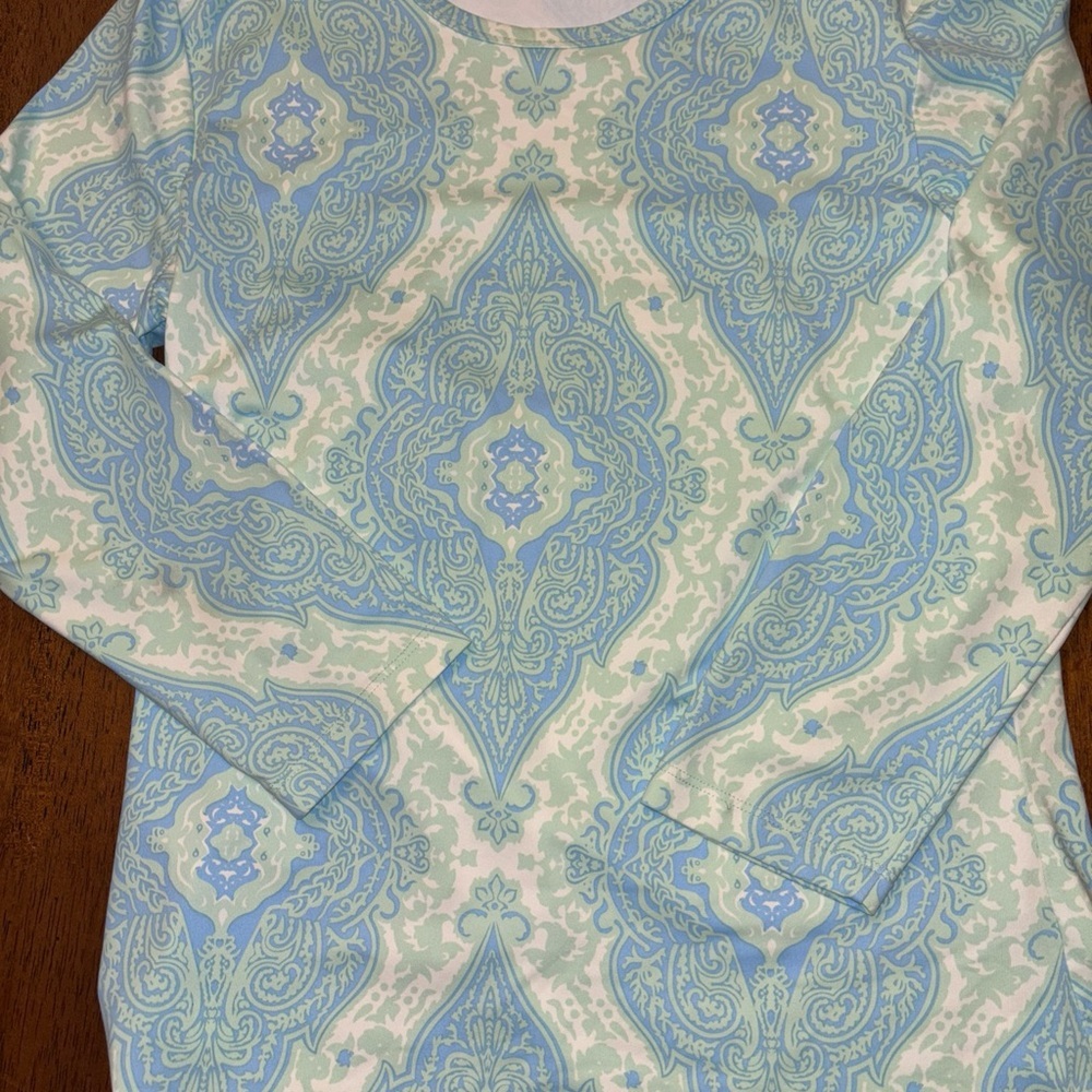 J mclaughlin Blue and White Paisley Long Sleeve Top nwot size small